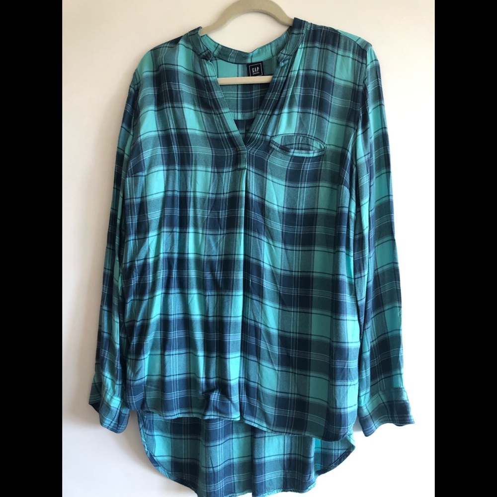 Gap flannel tunic style top oversized popover